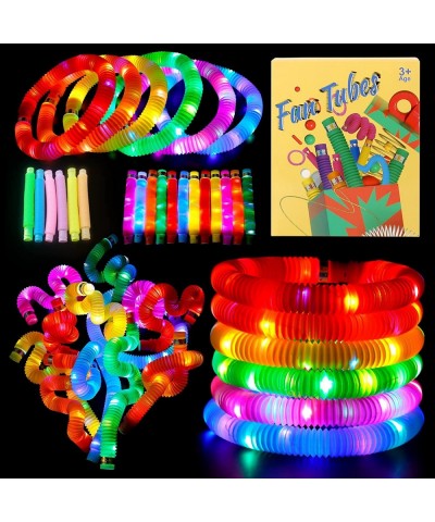 Party Favors for Kids 4-8 8-12 12PCS Light Up Toys Pop Tubes Fidget Toys Glow Sticks Luminous Pop Tubes Glow in The Dark Part...