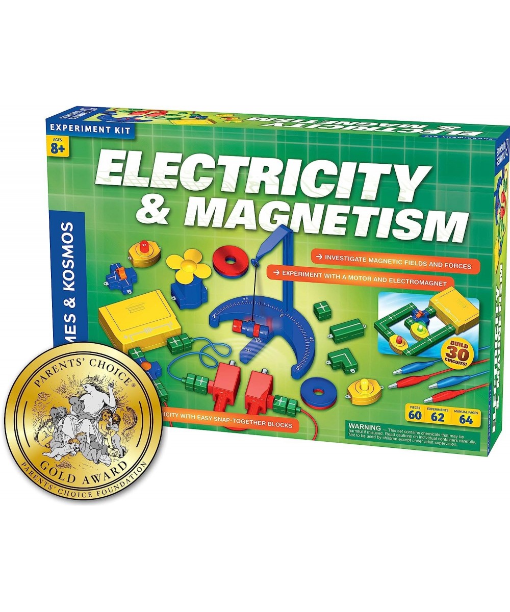 Electricity & Magnetism Science Kit | 62 Safe Experiments Investigating Magnetic Fields & Forces for Ages 8+ | Assemble Elect...