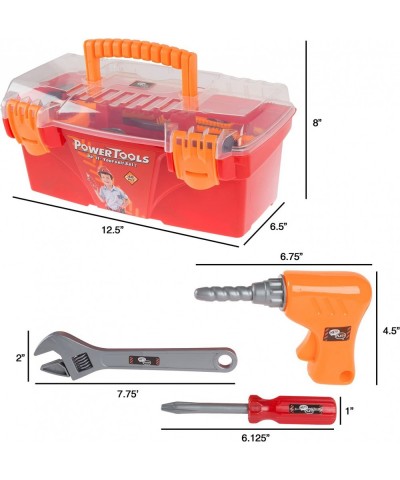 40-Piece Toy Tool Box Set-Pretend Play Construction Handyman Set for Boys and Girls-Includes Hammer Screwdrivers Drill Bolts ...