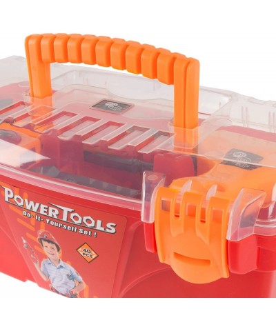 40-Piece Toy Tool Box Set-Pretend Play Construction Handyman Set for Boys and Girls-Includes Hammer Screwdrivers Drill Bolts ...