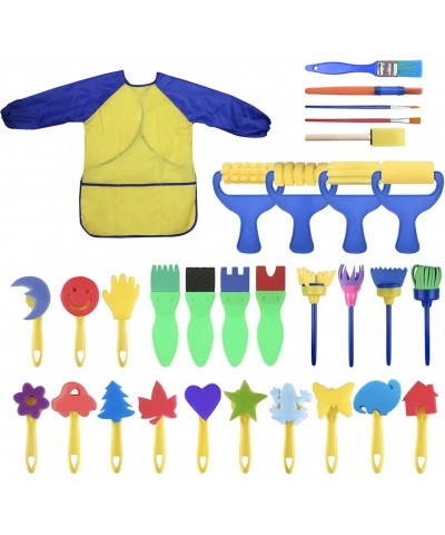 Washable Paint Brushes Set for Toddler Kids Early Learning Toys Finger Paints sponges Art Supplies Gifts -nontoxic-100% Baby ...