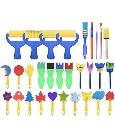 Washable Paint Brushes Set for Toddler Kids Early Learning Toys Finger Paints sponges Art Supplies Gifts -nontoxic-100% Baby ...