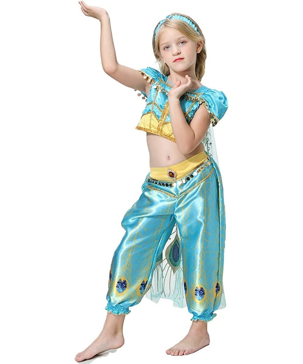 Girls Halloween Aladdin Jasmine Costume Arabian Princess Dress up Cosplay Party Outfits Kids Belly Dancewear $22.62 Kids' Cos...