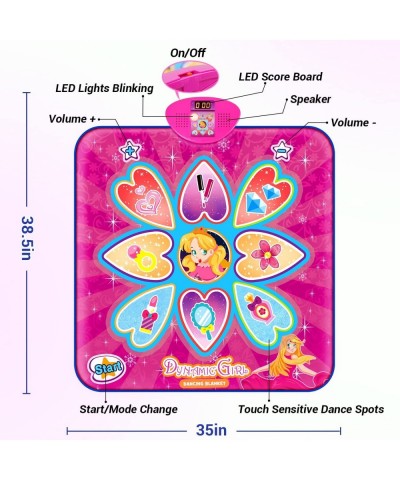 Dance Mat Gifts Toys for 3-10 Year Old Girls Princess Themed Electronic Dance Pad with LED Screen 3 Modes Dance Music Game 5 ...