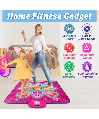 Dance Mat Gifts Toys for 3-10 Year Old Girls Princess Themed Electronic Dance Pad with LED Screen 3 Modes Dance Music Game 5 ...