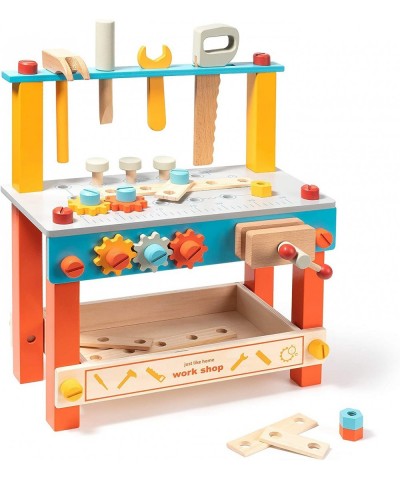 Wooden Workbench Set for Kids Toddlers Pretend Play Construction Toys Kit Gift for Girls & Boys $53.30 Toy Construction Tools