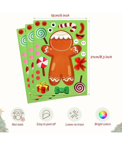 24 Pcs Christmas Make a Face Sticker Sheets Mix and Match Sticker with Santa Claus Elf Snowman Gingerbread Man for Xmas Holid...