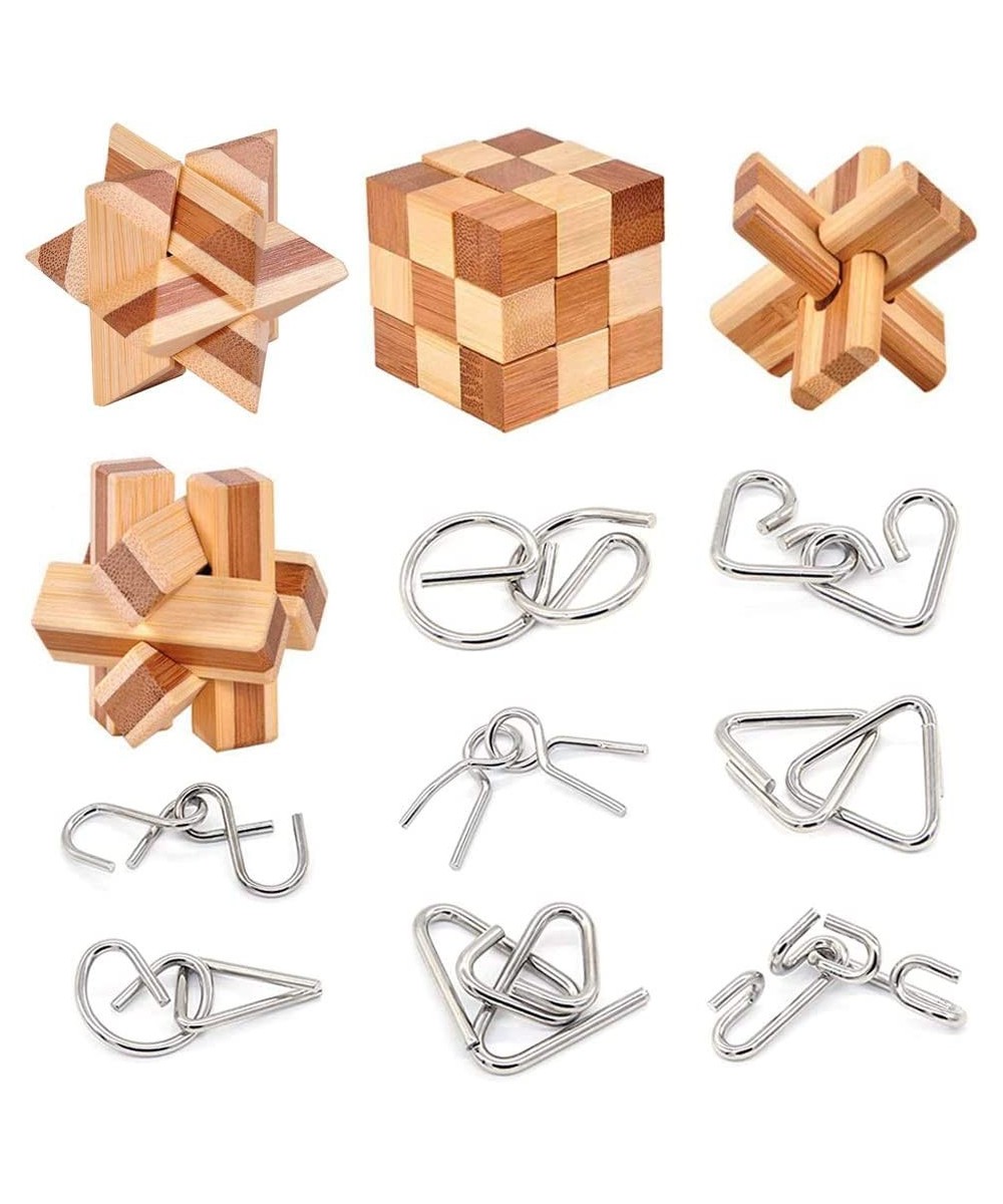 Bamboo 3D Puzzle Metal Brain Teasers Puzzles Mind Game Toys Set for Teens and Adults Pack of 12pcs $28.19 Brain Teaser Puzzles