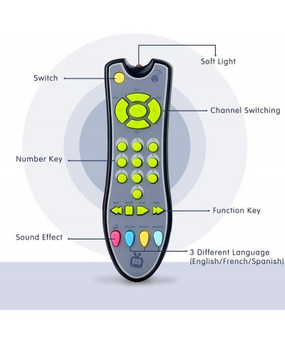 Baby TV Remote Control Toy with Light and Sound Kids Musical Early Education Learning Realistic Remote Controller Toy for Pre...