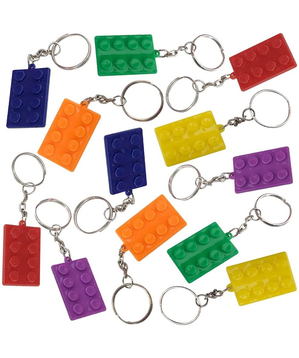 Building Block Keychains Set of 12 Fun Key Chains for Backpack Purse Luggage or Pocket Book Birthday Party Favors Carnival Pa...