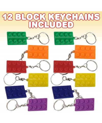 Building Block Keychains Set of 12 Fun Key Chains for Backpack Purse Luggage or Pocket Book Birthday Party Favors Carnival Pa...