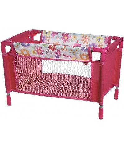 Baby Doll Crib Pink Floral Playpen Bed Toy with Carry Bag for Baby Dolls up to 16 Inches $43.08 Dolls