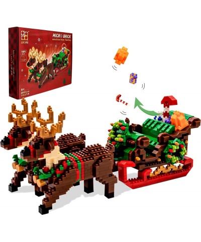 Christmas Building Block Kit Toys - New Santa Claus Reindeer Sleigh Car Building Bricks Playset Birthday & Xmas Gift Ornament...