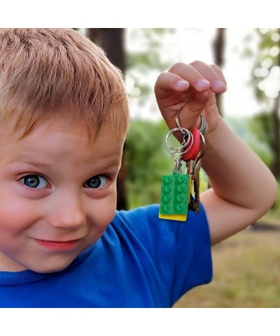 Building Block Keychains Set of 12 Fun Key Chains for Backpack Purse Luggage or Pocket Book Birthday Party Favors Carnival Pa...