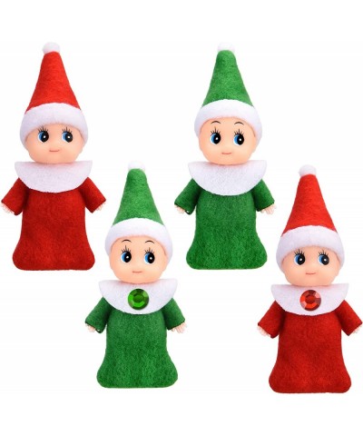 4 Pieces Baby Christmas Elf Dolls Christmas Miniature Elf Dolls Tiny Elf Boys and Girls Christmas Decorations Party Accessori...