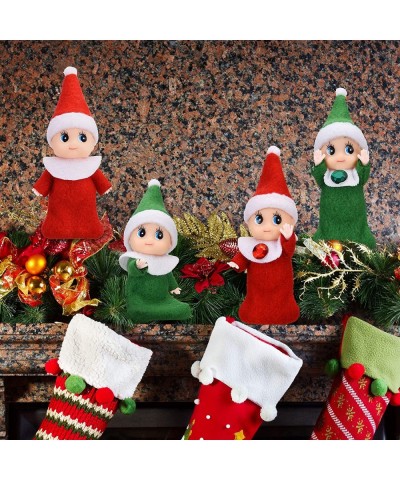 4 Pieces Baby Christmas Elf Dolls Christmas Miniature Elf Dolls Tiny Elf Boys and Girls Christmas Decorations Party Accessori...