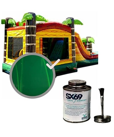 SX 69 Vinyl Repair Kit | Inflatable Bounce House Repair Kit | Green Marble | Includes 4 Ounce Adhesive and Vinyl Roll | for F...