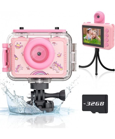 Kids Waterproof Camera Unicorn Christmas Birthday Gifts for Girls Age 3-12 HD Video Children Digital Underwater Toddler Selfi...