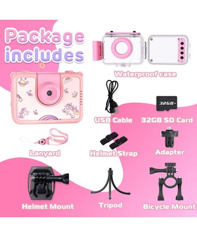 Kids Waterproof Camera Unicorn Christmas Birthday Gifts for Girls Age 3-12 HD Video Children Digital Underwater Toddler Selfi...