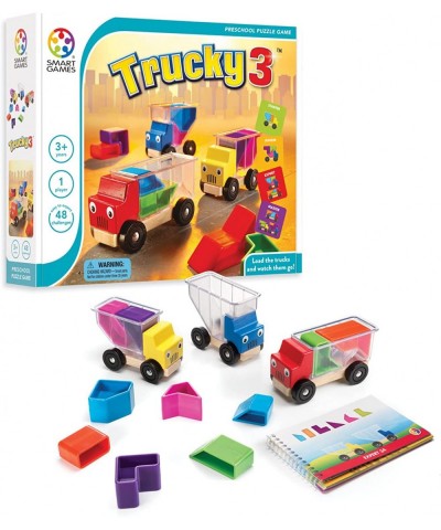 Trucky 3 Wooden Skill-Building Puzzle Game Moving Trucks for Ages 3+ $50.40 Board Games