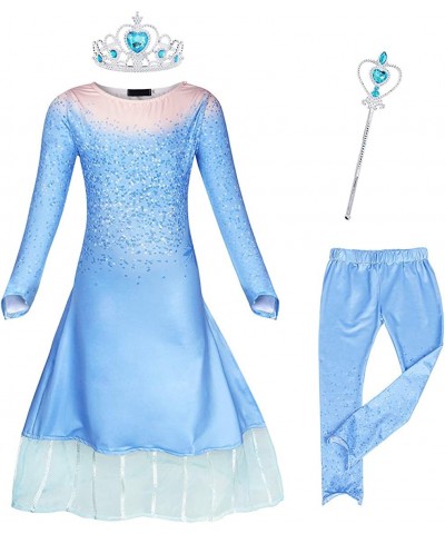 Winter Ice Queen Princess Dress Costume for Girls Snow Queen Theme Party Dress up Costumes with Accessories 3-12 Y $34.26 Kid...