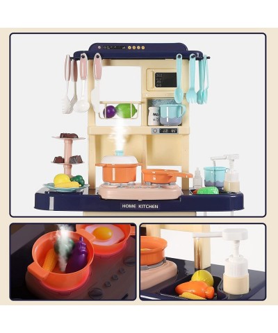 Kids Kitchen Playset Play Kitchen with Realistic Light Sound Steam Simulation Kitchen Set for Kids with Circulation System Si...