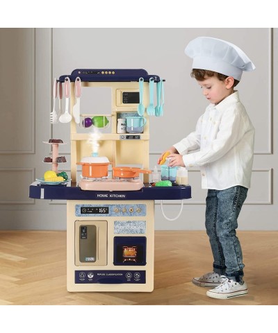 Kids Kitchen Playset Play Kitchen with Realistic Light Sound Steam Simulation Kitchen Set for Kids with Circulation System Si...