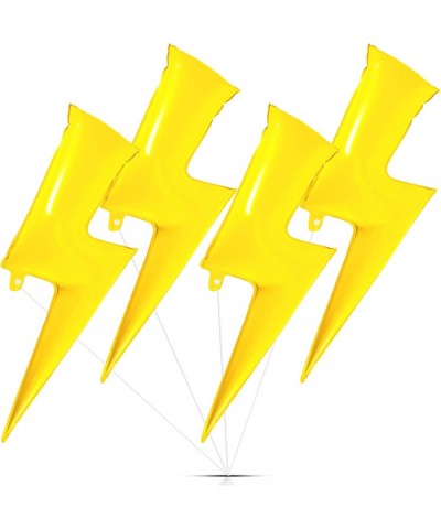 4 Pcs 45 Inch Yellow Lightning Bolt Foil Party Balloons Large Flash Balloons Yellow Balloons Mylar Lightning Bolt Shape Ballo...