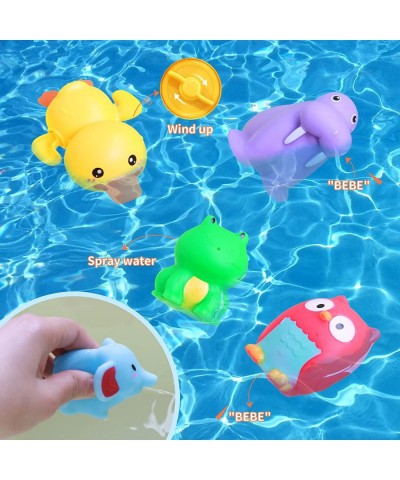 Baby Bath Toys Muntilfunctional Bath Toys for Toddlers 9 Pieces Bathtub Toys Set for Kids Infants Floating Wind-up Toy Water ...