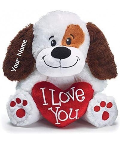 Personalized Valentine's Day Sitting I Love You Puppy with Heart Plush Stuffed Animal Toy for Boys or Girls with Custom Name ...