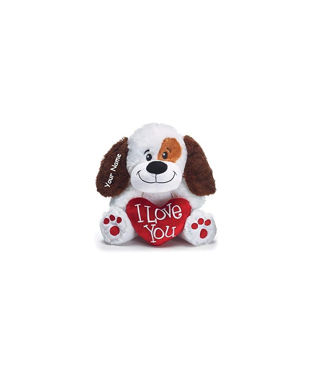 Personalized Valentine's Day Sitting I Love You Puppy with Heart Plush Stuffed Animal Toy for Boys or Girls with Custom Name ...