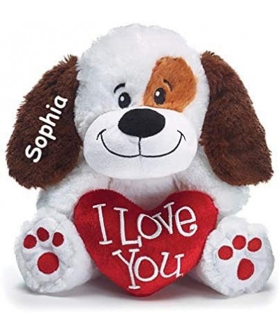 Personalized Valentine's Day Sitting I Love You Puppy with Heart Plush Stuffed Animal Toy for Boys or Girls with Custom Name ...