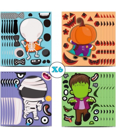 GEGEWOO 24 Make A Skeletons/Pumpkins/Mummies/Monsters Game Stickers Halloween Party Games for Kids Make Your Own Halloween St...