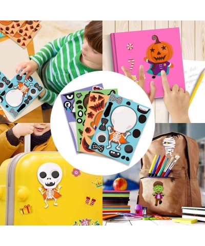 GEGEWOO 24 Make A Skeletons/Pumpkins/Mummies/Monsters Game Stickers Halloween Party Games for Kids Make Your Own Halloween St...