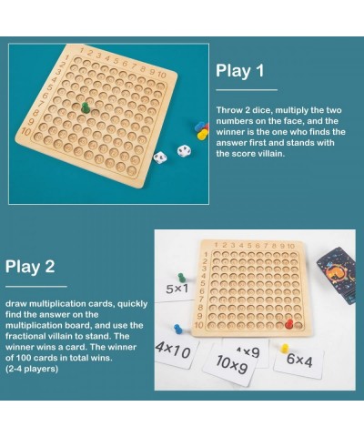 Wooden Math Multiplication Board Montessori Children Counting Toy Educational Multiplication Board Game Wooden Math Blocks Bo...