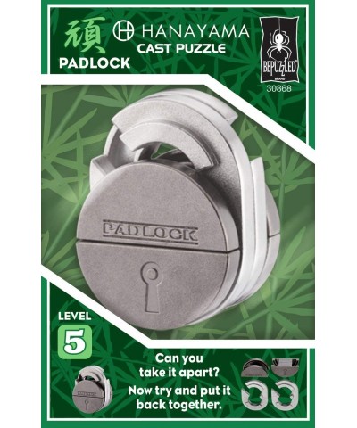 Padlock Hanayama Cast Metal Brain Teaser Puzzle (Level 5) Puzzles For Kids & Adults Ages 12 & Up Green $16.48 Brain Teaser Pu...