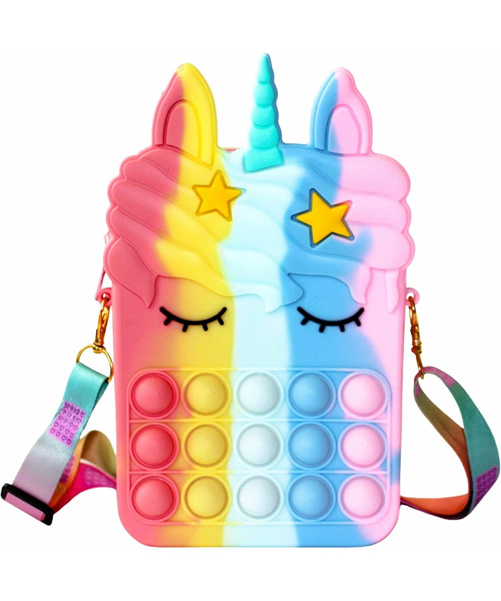 GIABIA Large Pop Purse Unicorn Fidget crossbody Bag for Girls and Women Popper Push Backpack Supplies (Rainbow) $29.12 Plush ...