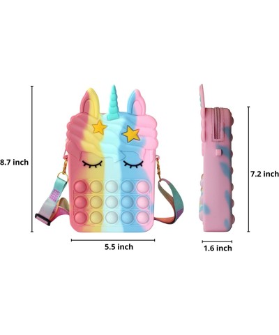 GIABIA Large Pop Purse Unicorn Fidget crossbody Bag for Girls and Women Popper Push Backpack Supplies (Rainbow) $29.12 Plush ...