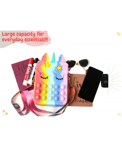 GIABIA Large Pop Purse Unicorn Fidget crossbody Bag for Girls and Women Popper Push Backpack Supplies (Rainbow) $29.12 Plush ...