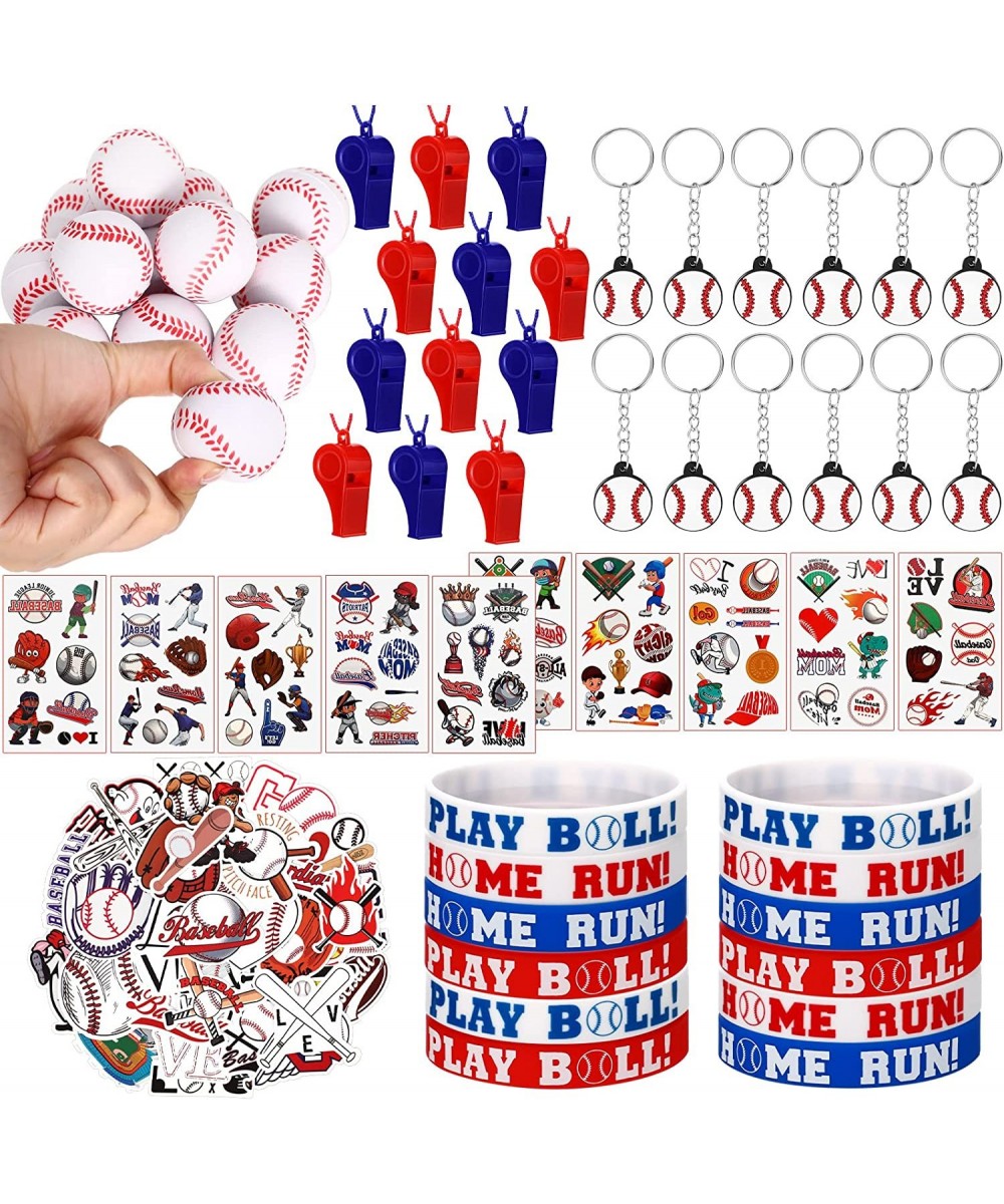 108 Pcs Baseball Party Favors Set Baseball Goodie Bag Fillers Mini Baseball Toy Whistle Silicone Bracelet Tattoo Sticker Temp...