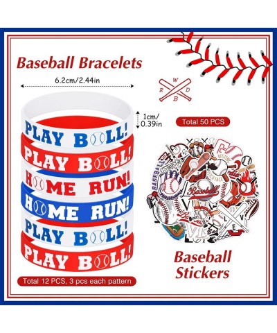 108 Pcs Baseball Party Favors Set Baseball Goodie Bag Fillers Mini Baseball Toy Whistle Silicone Bracelet Tattoo Sticker Temp...