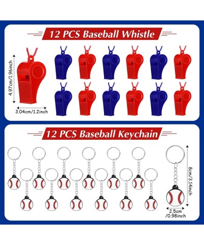 108 Pcs Baseball Party Favors Set Baseball Goodie Bag Fillers Mini Baseball Toy Whistle Silicone Bracelet Tattoo Sticker Temp...