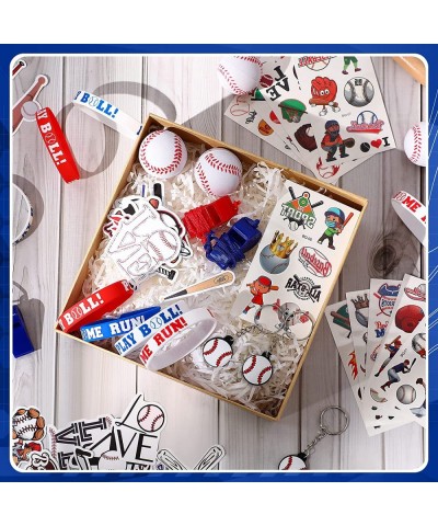 108 Pcs Baseball Party Favors Set Baseball Goodie Bag Fillers Mini Baseball Toy Whistle Silicone Bracelet Tattoo Sticker Temp...