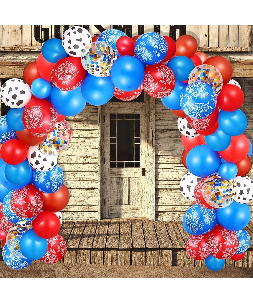 130 Pieces Western Cow Boy Balloon Arch Garland Blue Red Cowboy Bandana Latex Balloons Western Theme Supplies for Party Boys ...