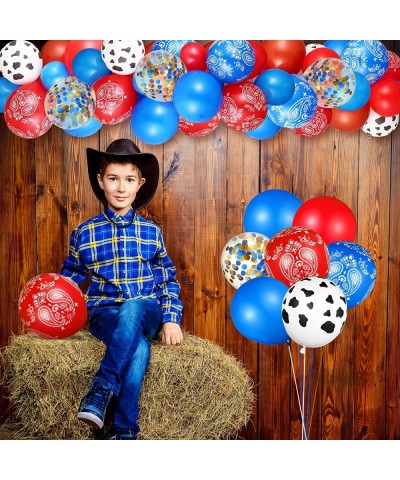 130 Pieces Western Cow Boy Balloon Arch Garland Blue Red Cowboy Bandana Latex Balloons Western Theme Supplies for Party Boys ...