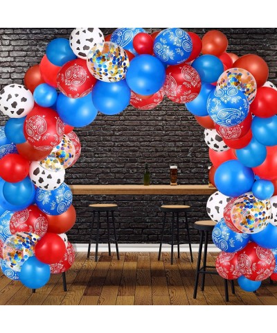 130 Pieces Western Cow Boy Balloon Arch Garland Blue Red Cowboy Bandana Latex Balloons Western Theme Supplies for Party Boys ...