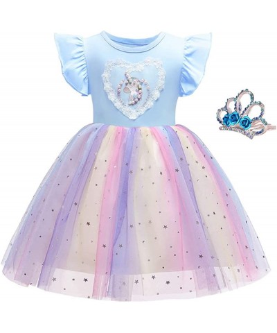 Sparkle Unicorn Rainbow Tulle Ball Gowns Tutu Princess Theme Party Cosplay Costume 2-10Years $51.96 Kids' Costumes