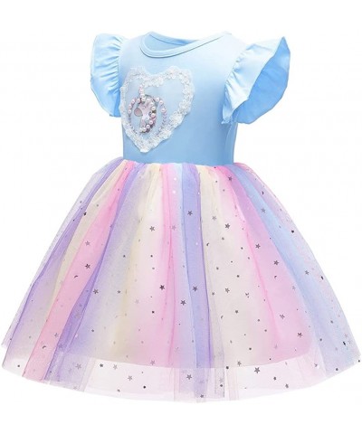 Sparkle Unicorn Rainbow Tulle Ball Gowns Tutu Princess Theme Party Cosplay Costume 2-10Years $51.96 Kids' Costumes