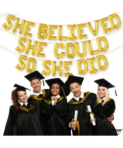 Large She Believed She Could So She Did Banner - 16 Inch Graduation Banner | She Believed She Could So She Did Graduation 202...