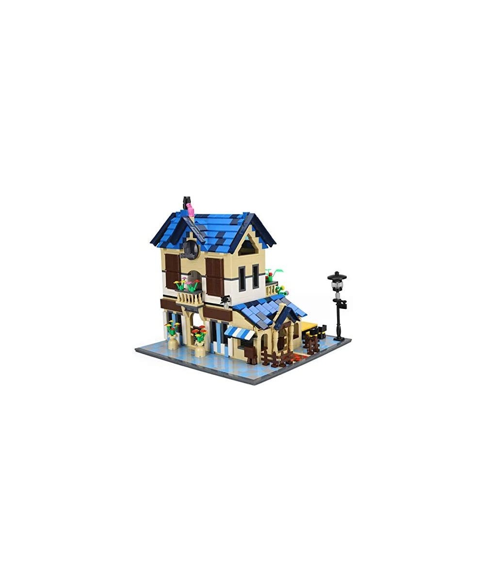 Rural Villa French Lodge 1298 Piece City Street Modular Building Blocks Bricks Set City Creator Architectural Model House Bui...